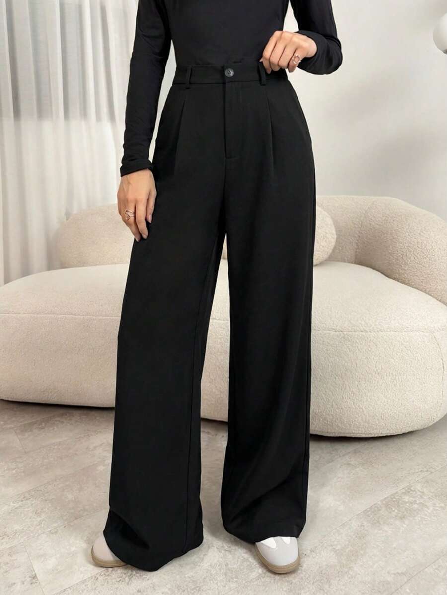 Women's Pleated Wide Leg Trousers