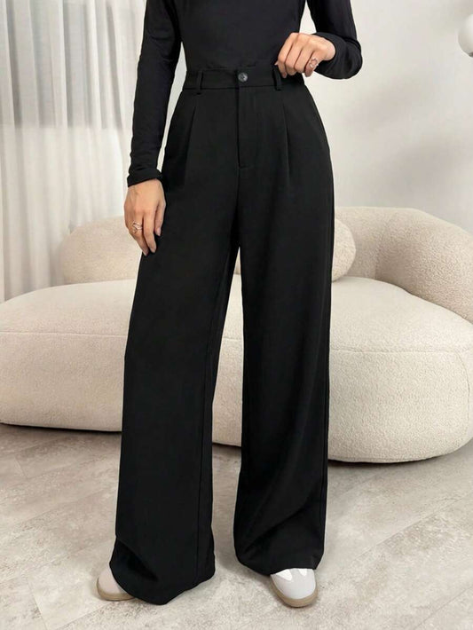 Women's Pleated Wide Leg Trousers