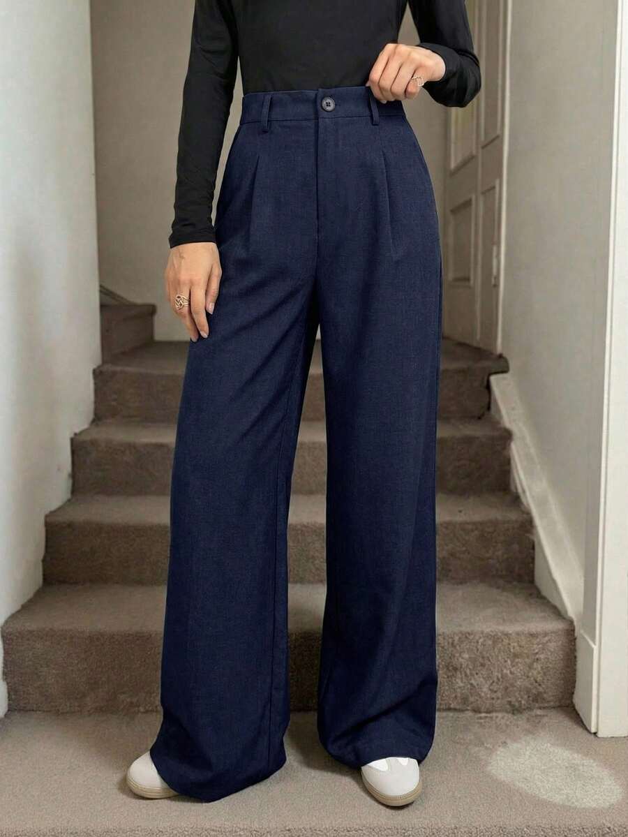 Women's Pleated Wide Leg Trousers