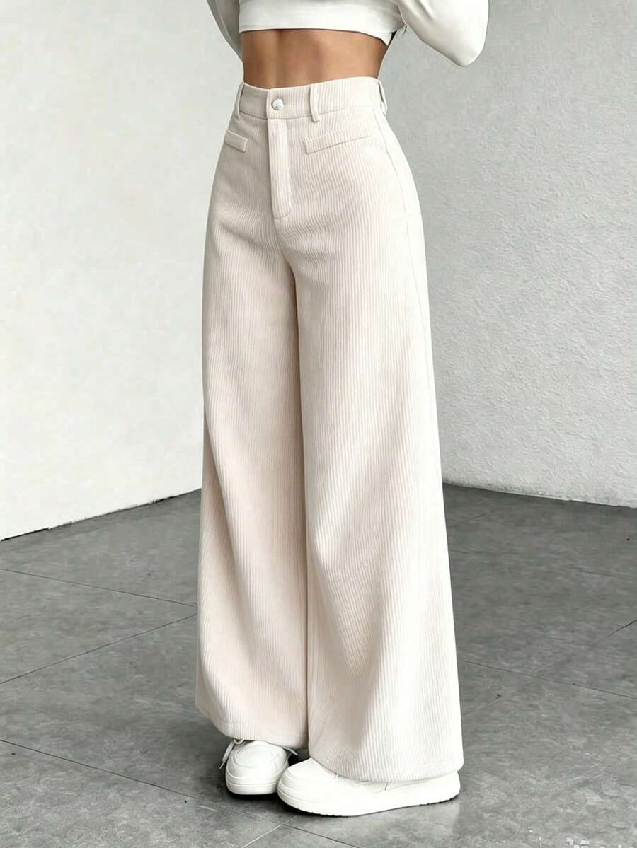 Women's Wide Leg Corduroy Trousers