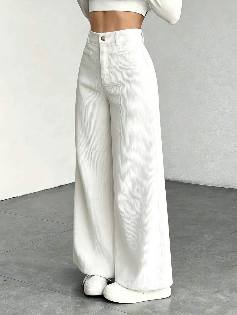 Women's Wide Leg Corduroy Trousers