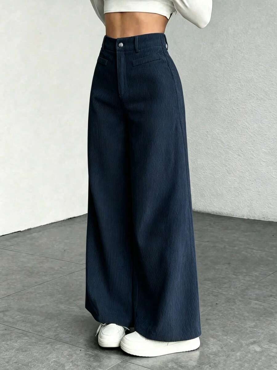 Women's Wide Leg Corduroy Trousers