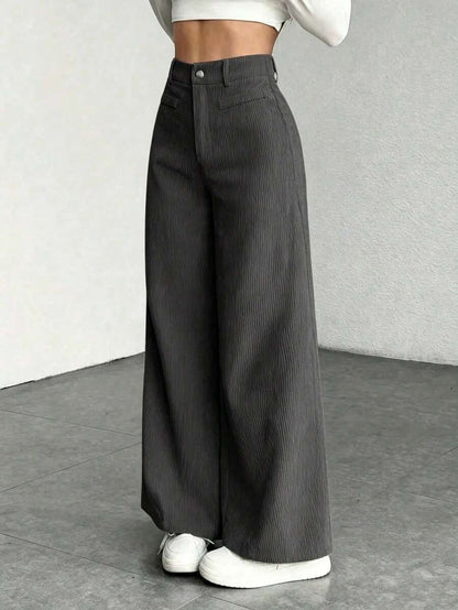Women's Wide Leg Corduroy Trousers