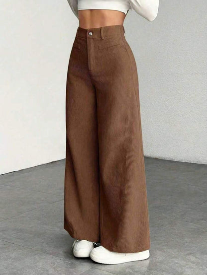 Women's Wide Leg Corduroy Trousers