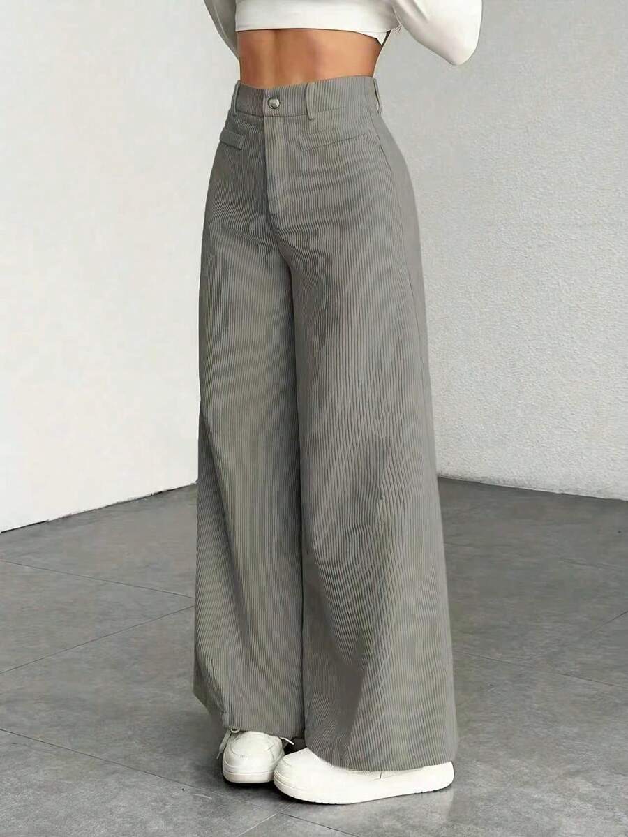Women's Wide Leg Corduroy Trousers