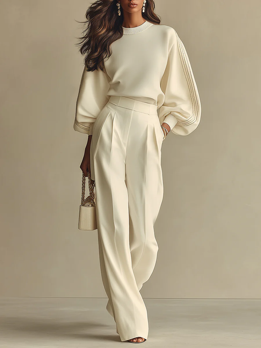 Women's Puff Sleeve Knit Set