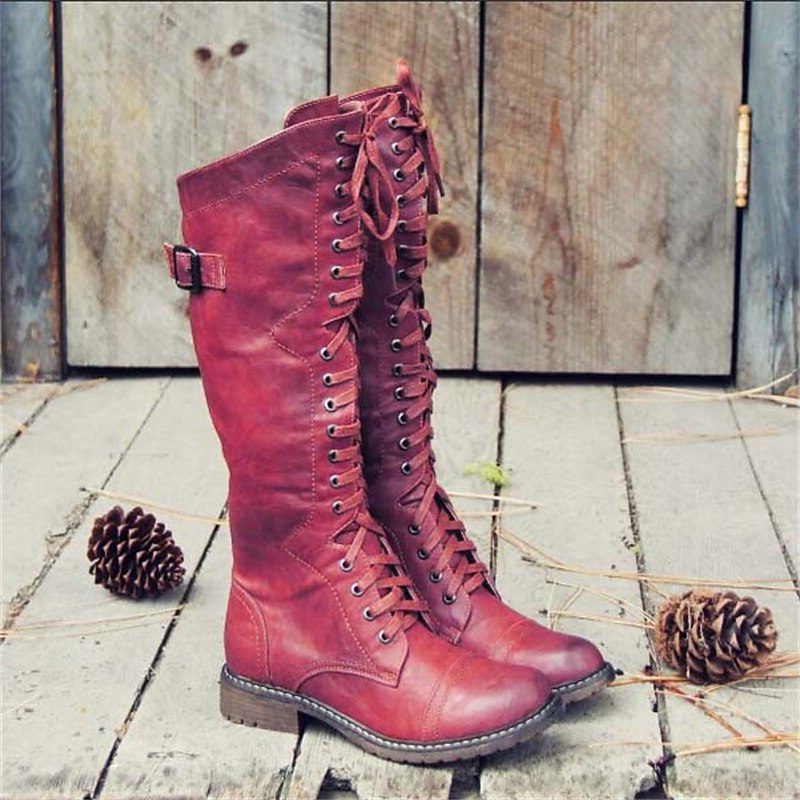 Women's Lace Up Knee Boots