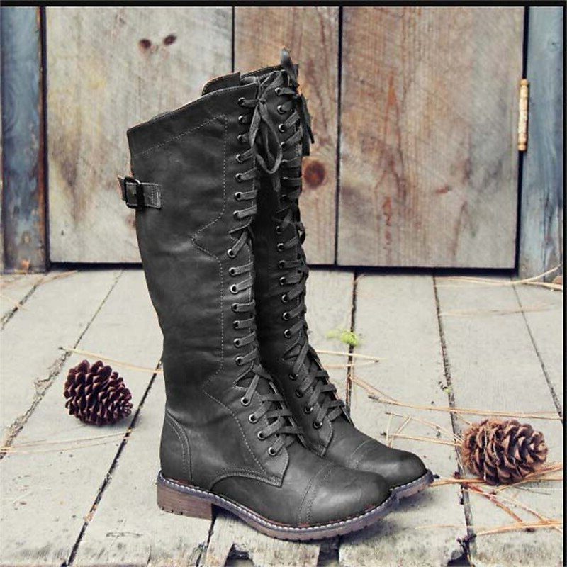 Women's Lace Up Knee Boots