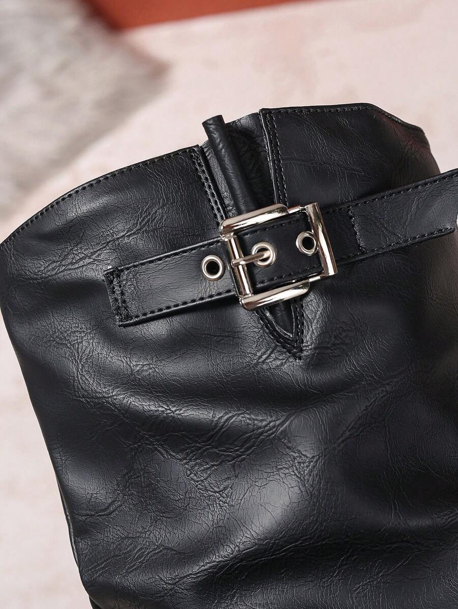 Women's Buckle Knee High Boots