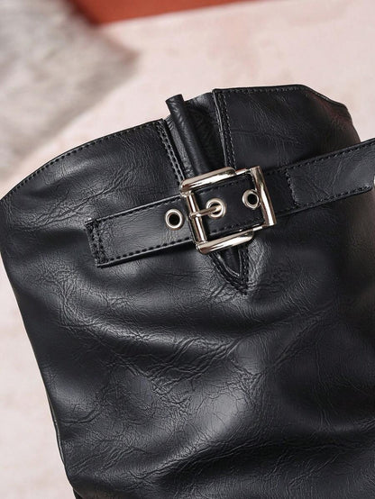 Women's Buckle Knee High Boots