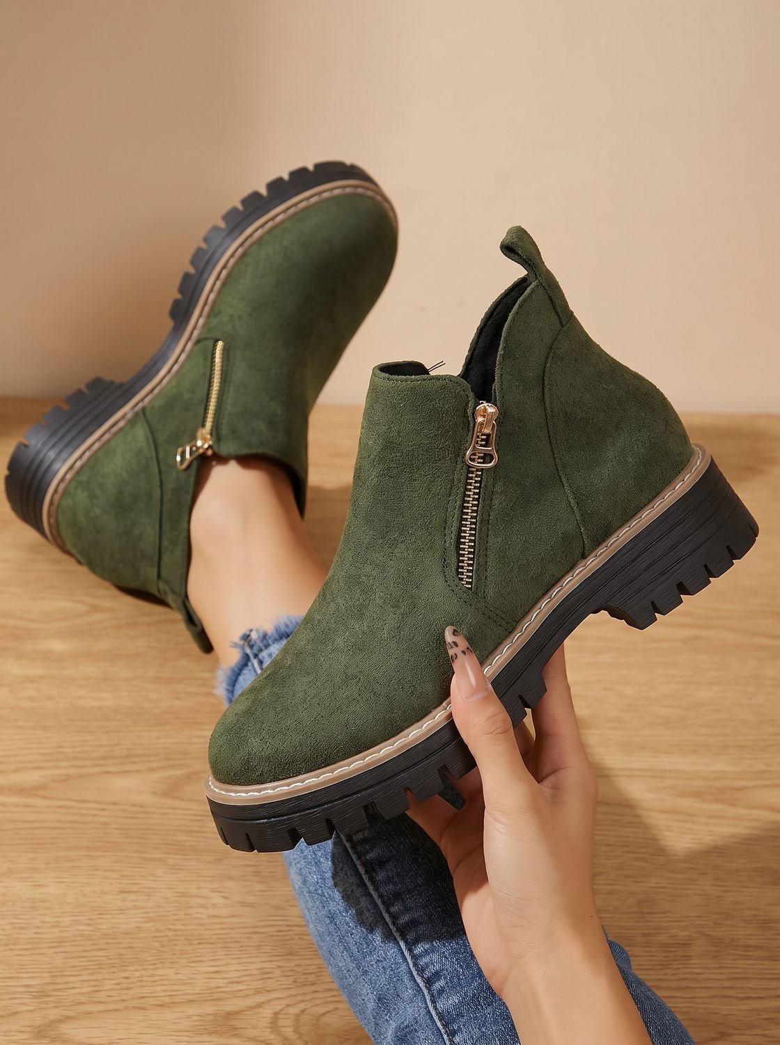 Women's Leopard Print Ankle Boots