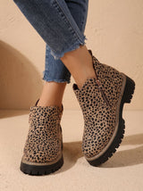 Women's Leopard Print Ankle Boots