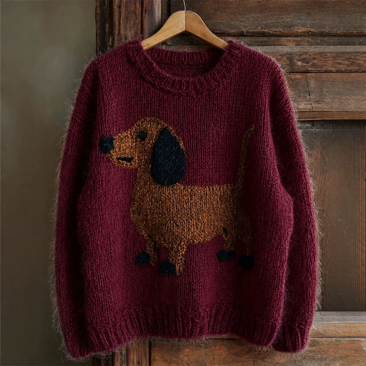 Women's Dachshund Chunky Knit Sweater