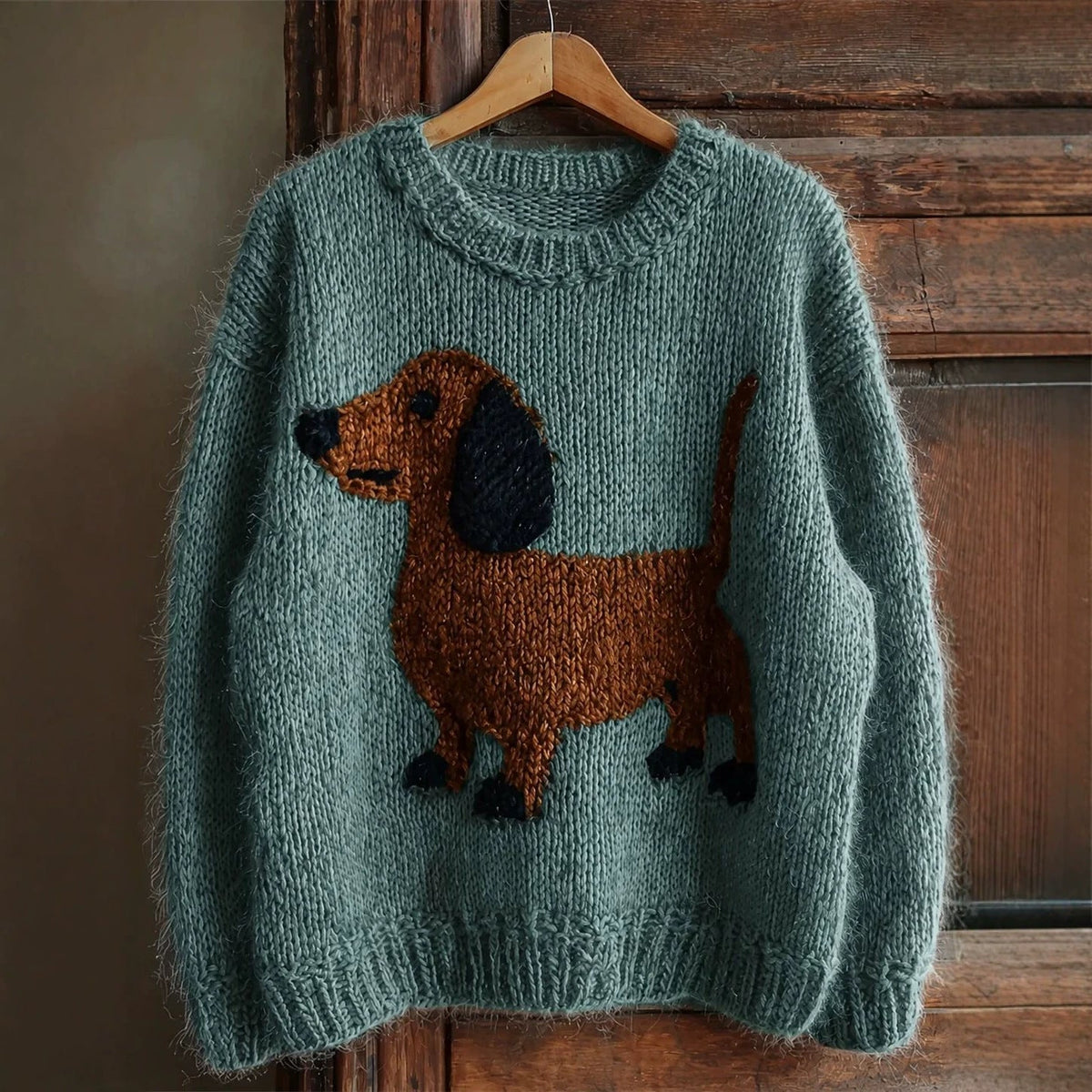 Women's Dachshund Chunky Knit Sweater