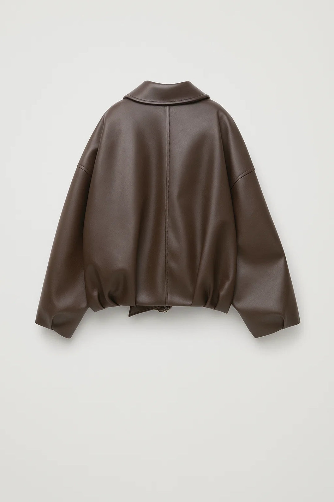 Women's Oversized Leather Belted Jacket