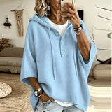 Women's Oversized Button Knit Hoodie