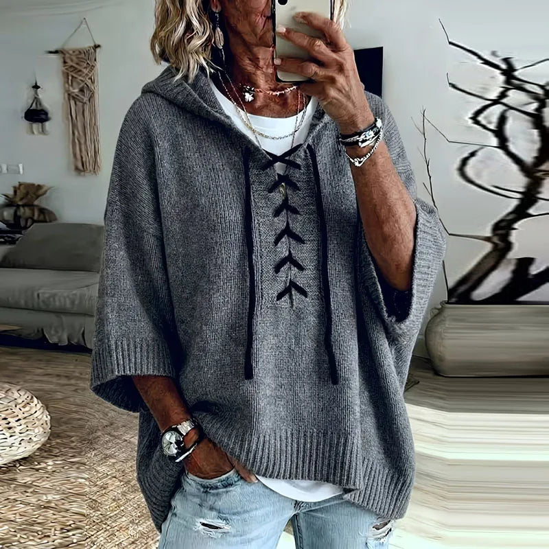 Women's Oversized Hooded Knit Sweater