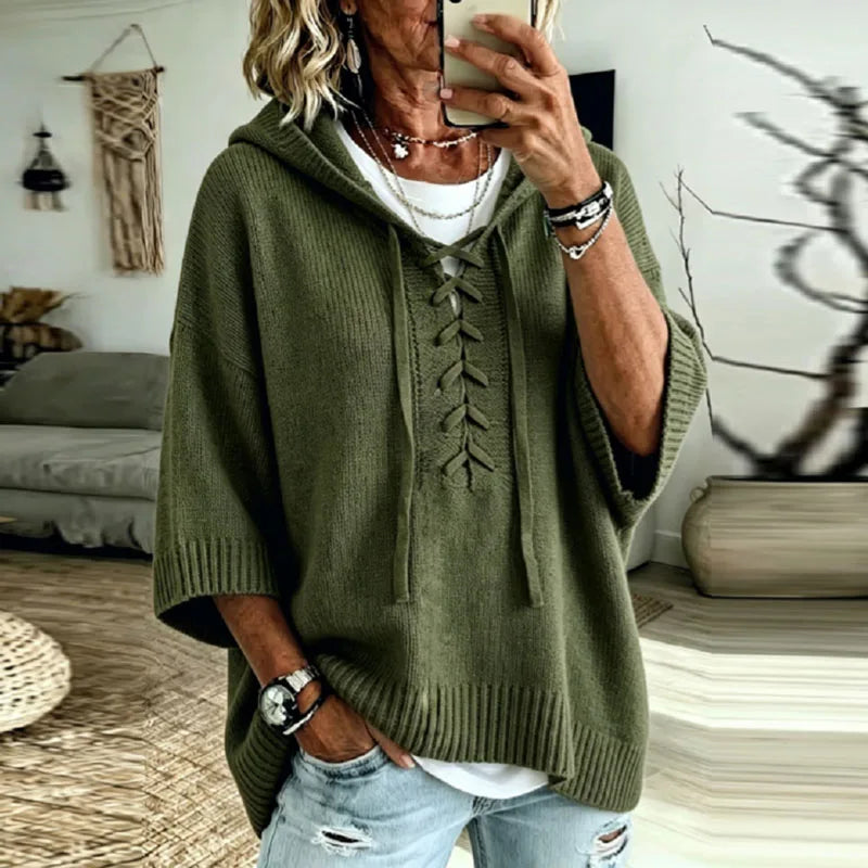 Women's Oversized Hooded Knit Sweater