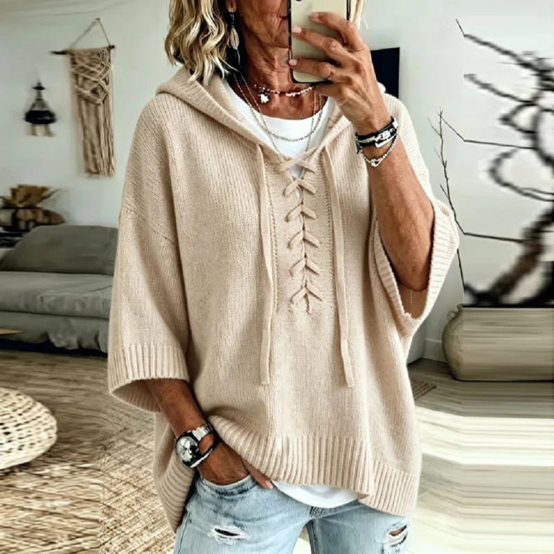 Women's Oversized Hooded Knit Sweater