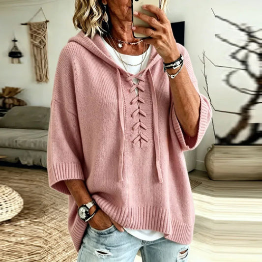 Women's Oversized Hooded Knit Sweater