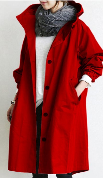 Women's Oversized Hooded Trench Coat