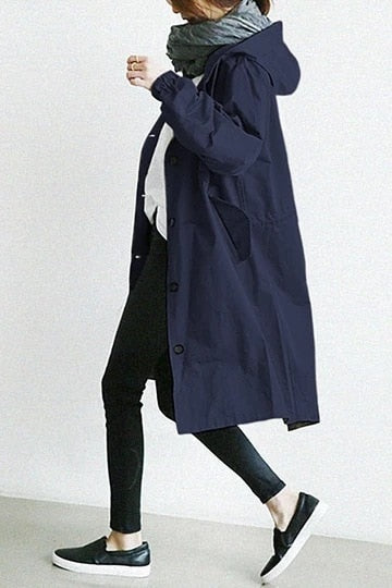 Women's Oversized Hooded Trench Coat