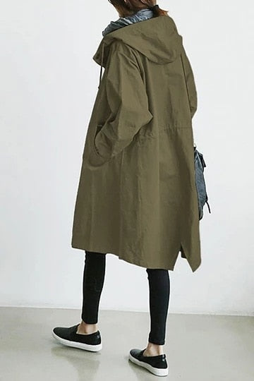 Women's Oversized Hooded Trench Coat