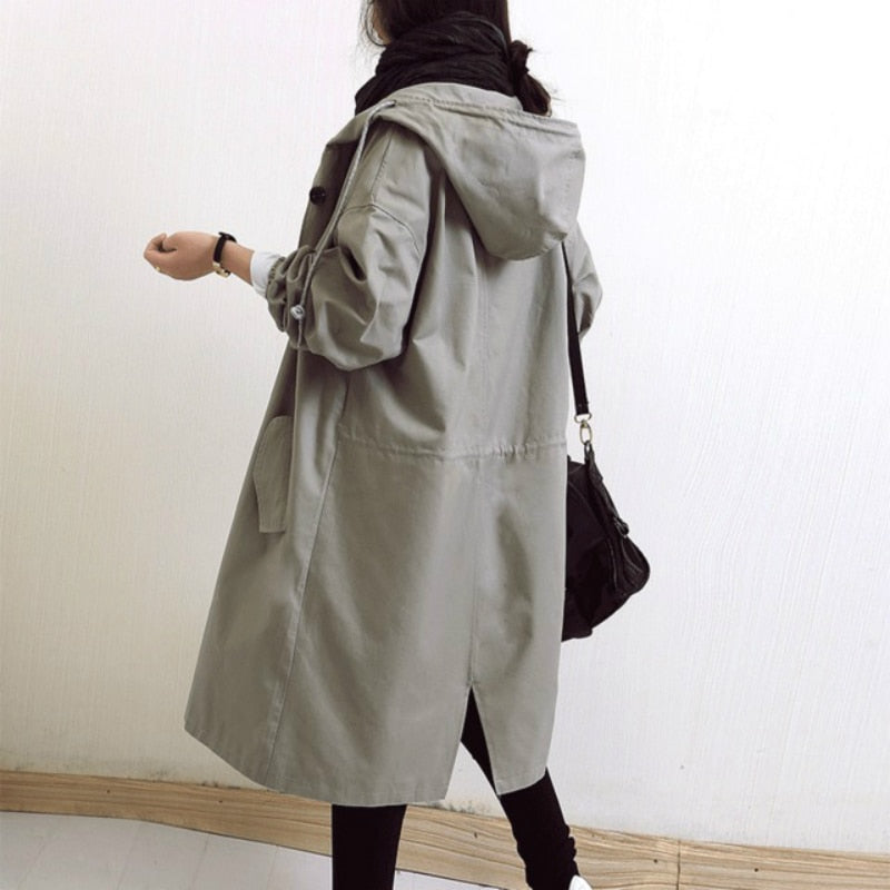 Women's Oversized Hooded Trench Coat