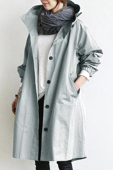 Women's Oversized Hooded Trench Coat
