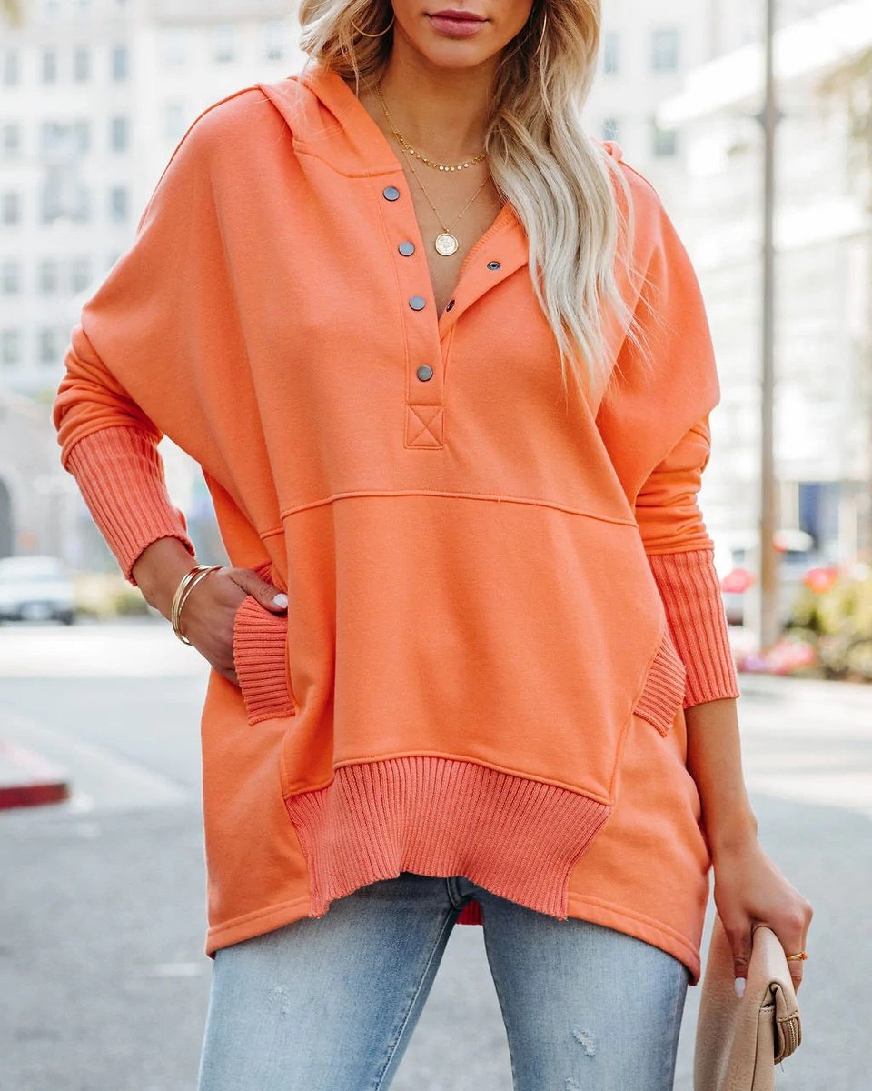 Women's Oversized Snap Front Hoodie