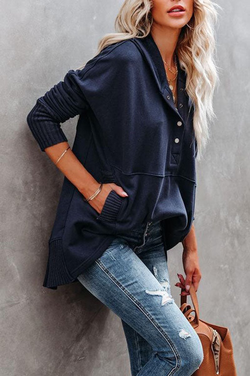 Women's Oversized Snap Front Hoodie
