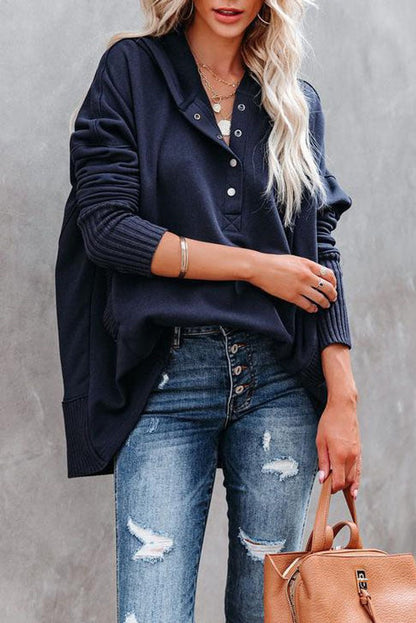 Women's Oversized Snap Front Hoodie