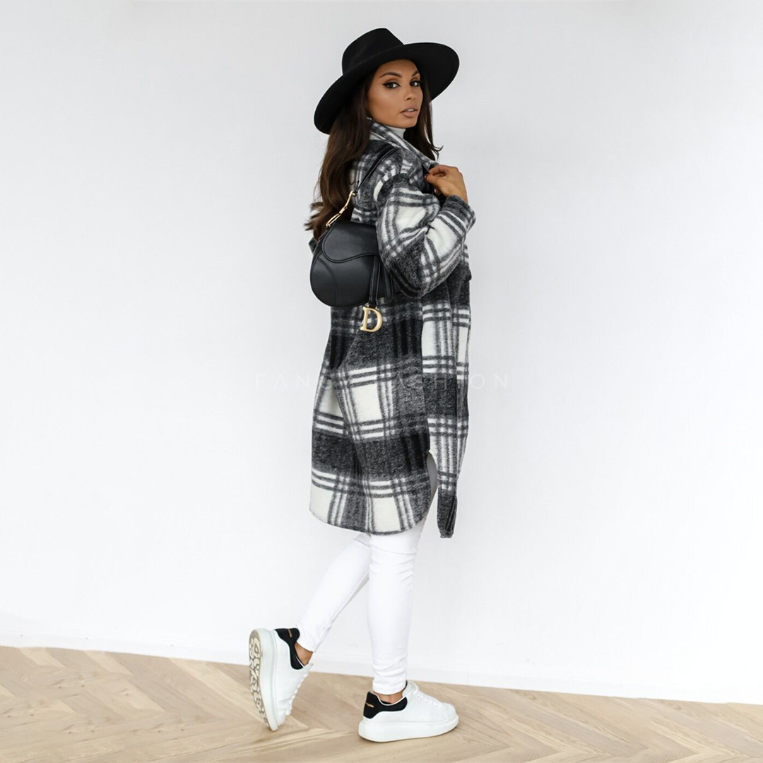 Women's Oversized Plaid Shirt Jacket