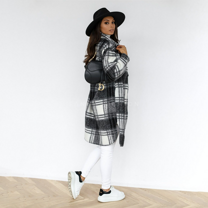 Women's Oversized Plaid Shirt Jacket