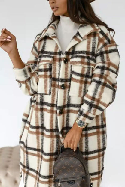 Women's Oversized Plaid Shirt Jacket