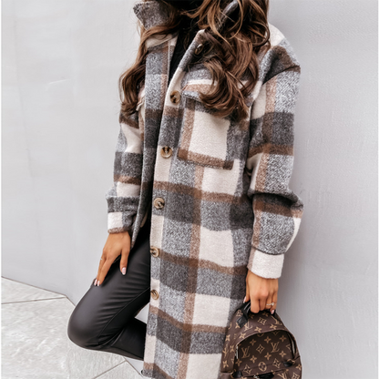 Women's Oversized Plaid Shirt Jacket