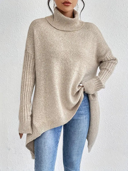 Women's Oversized Turtleneck Knit Sweater