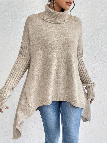 Women's Oversized Turtleneck Knit Sweater