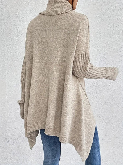 Women's Oversized Turtleneck Knit Sweater
