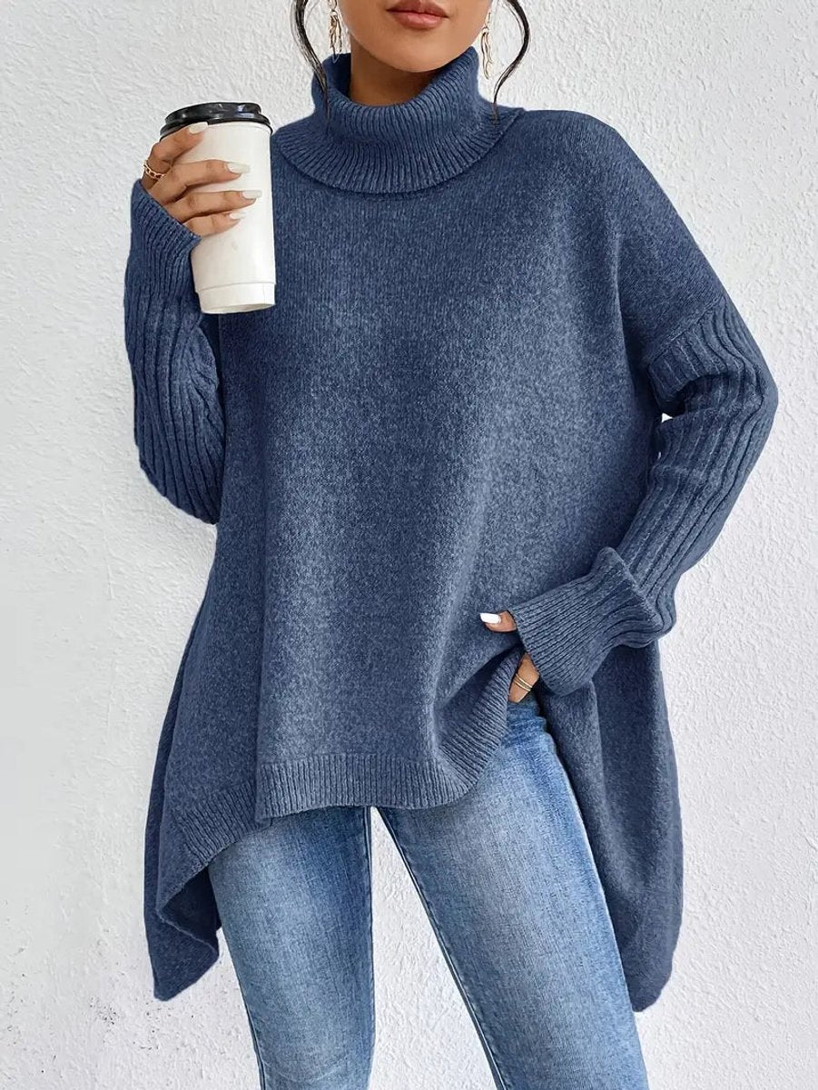 Women's Oversized Turtleneck Knit Sweater