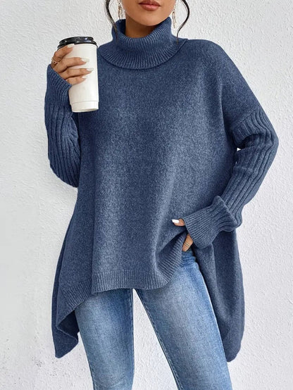 Women's Oversized Turtleneck Knit Sweater