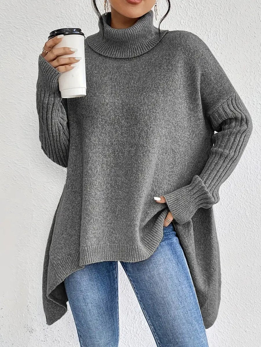 Women's Oversized Turtleneck Knit Sweater