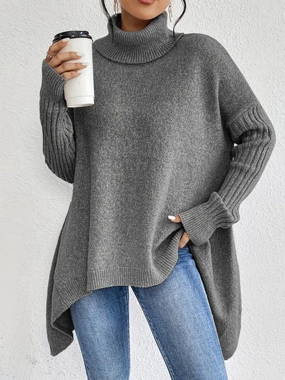 Women's Oversized Turtleneck Knit Sweater