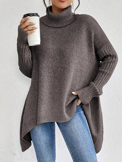 Women's Oversized Turtleneck Knit Sweater