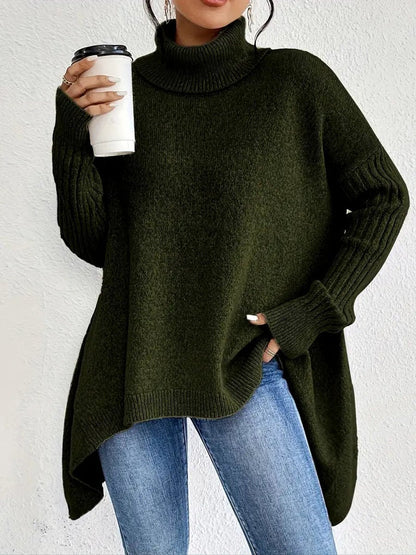 Women's Oversized Turtleneck Knit Sweater