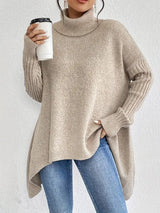 Women's Oversized Turtleneck Knit Sweater
