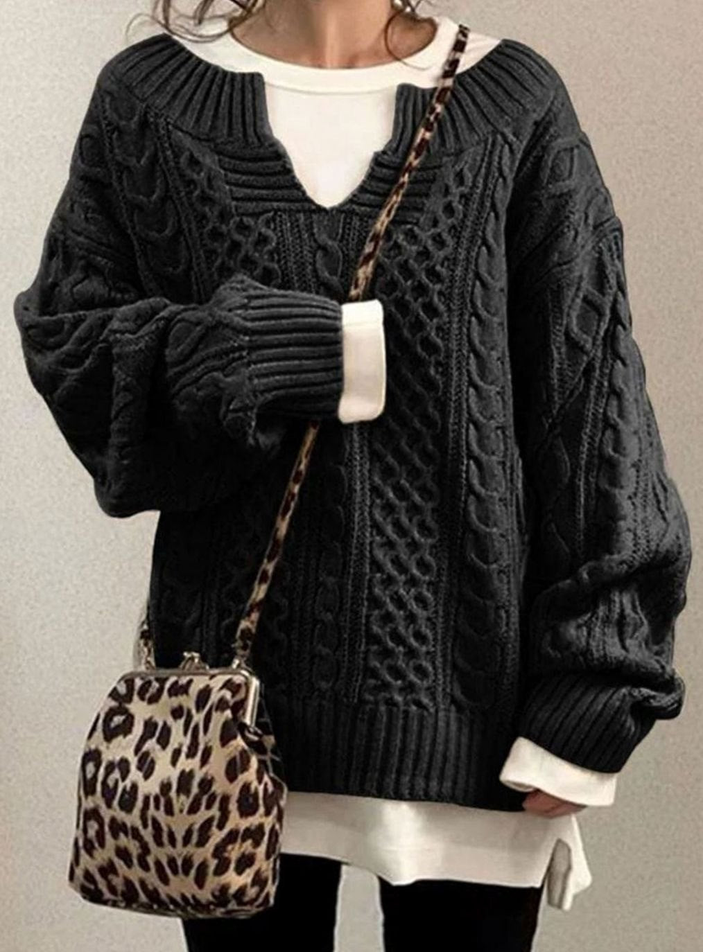 Women's Cable Knit Oversized Sweater