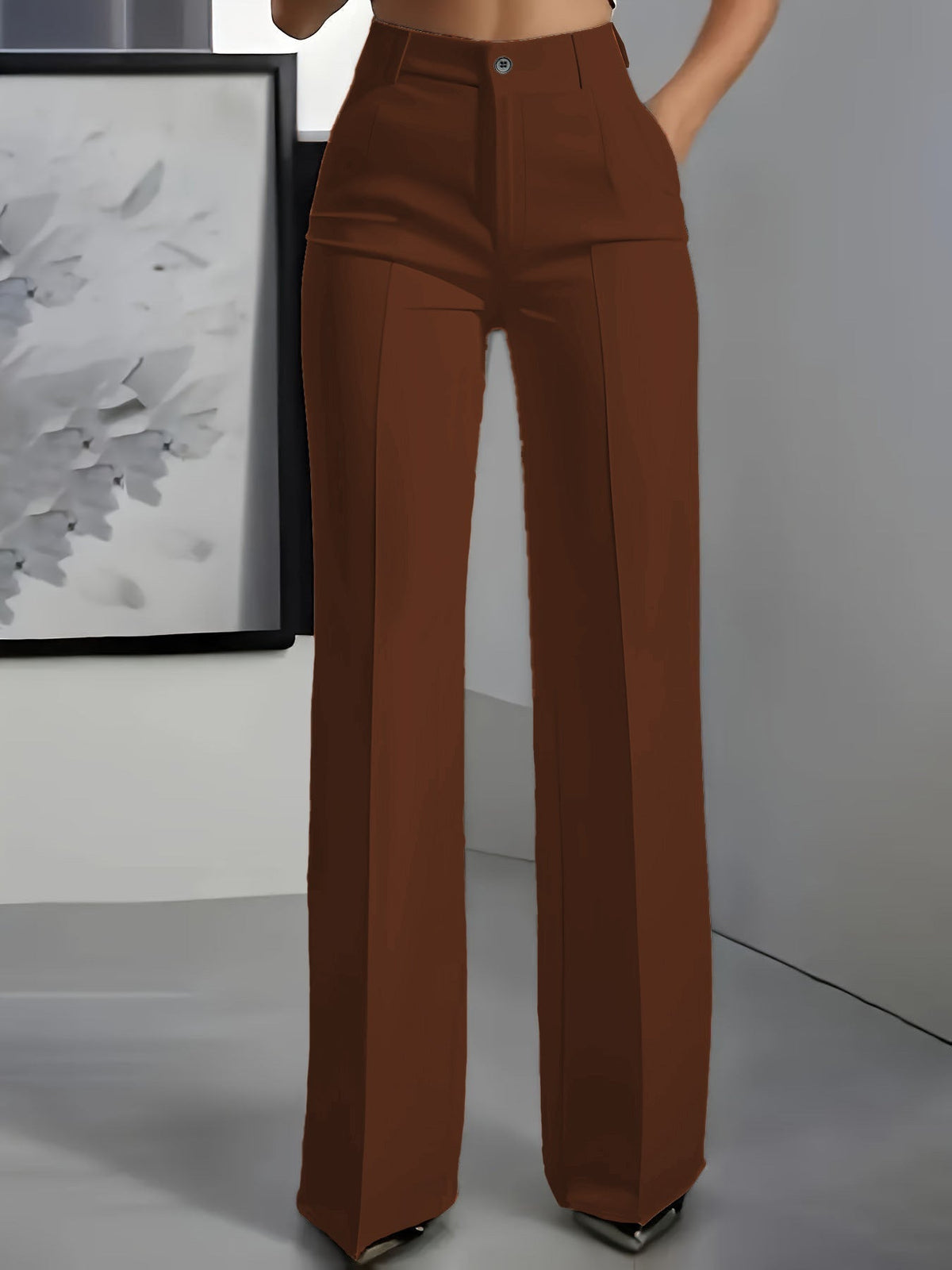 Women's High Waisted Tailored Trousers