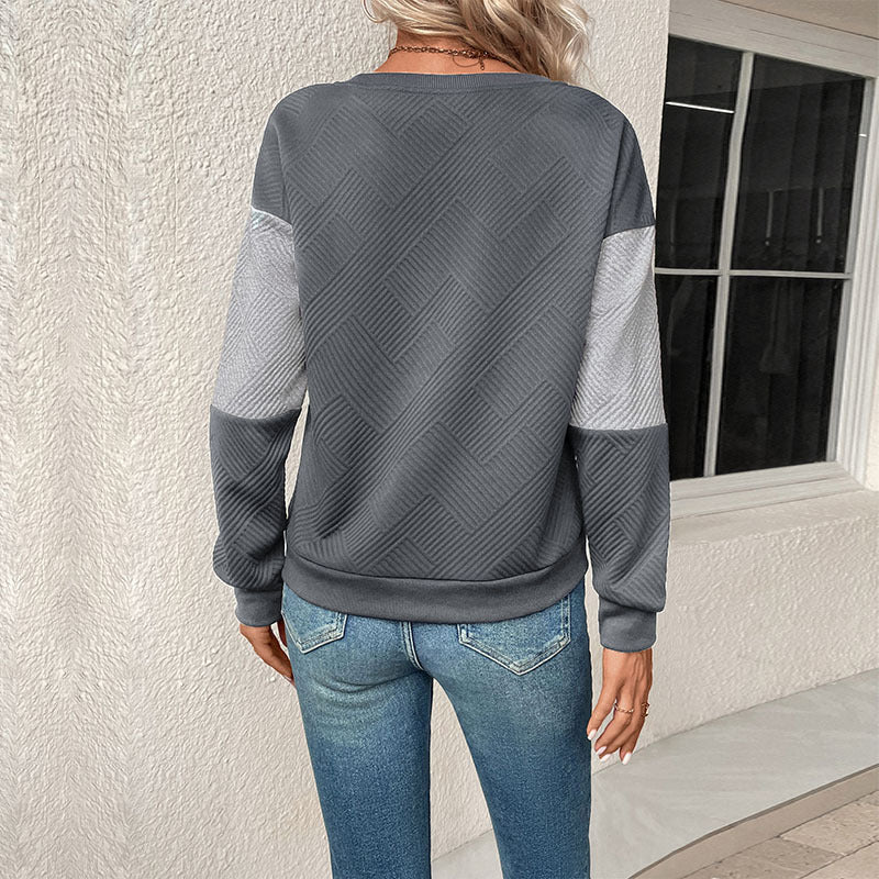 Women's Check Colour Block Sweatshirt