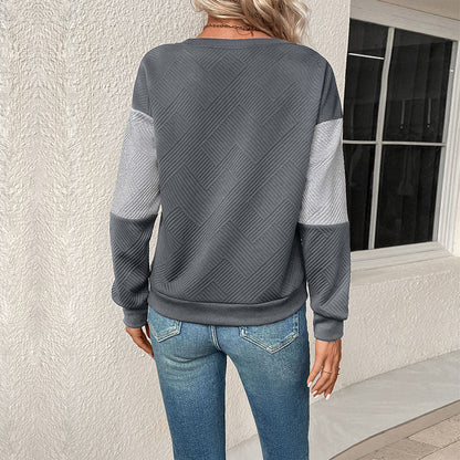 Women's Check Colour Block Sweatshirt